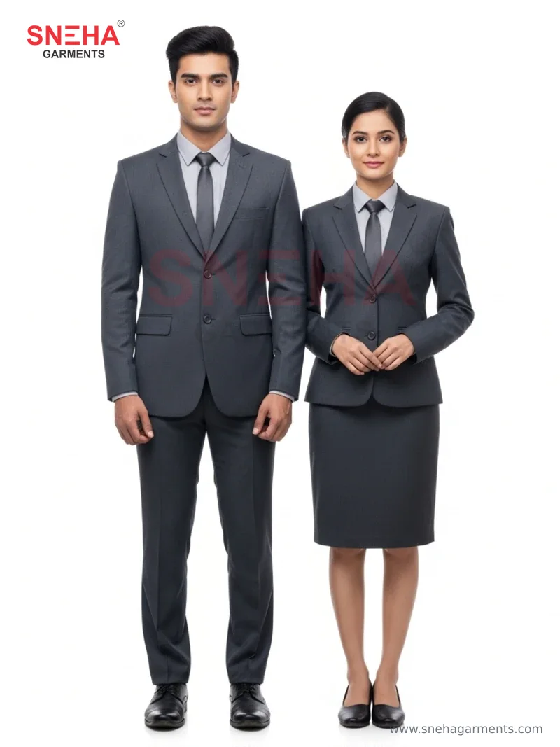 Charcoal Suit with Black Tie