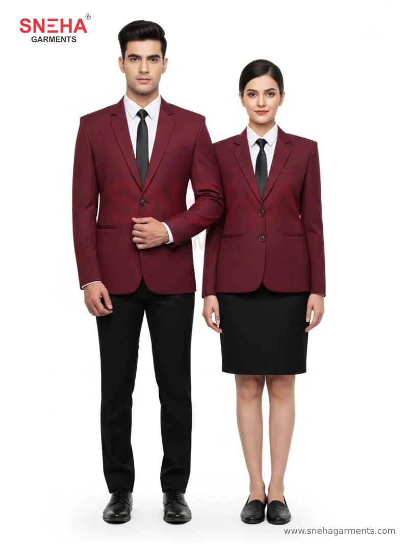 Maroon Blazer with White Shirt