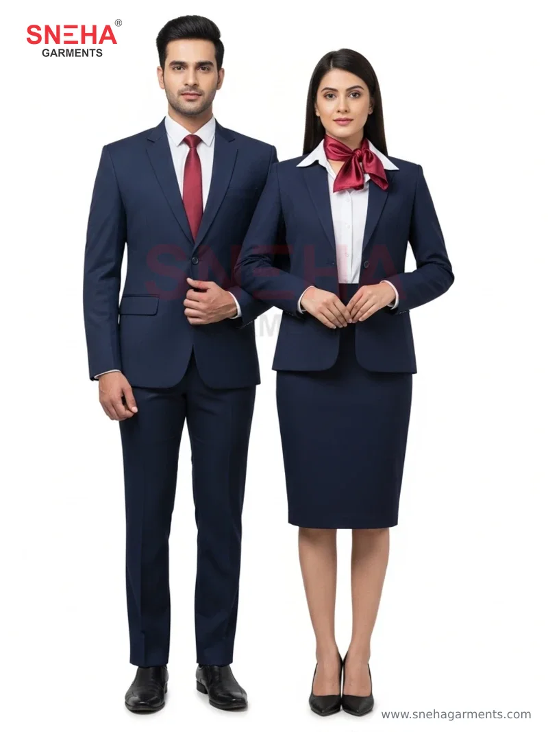 Navy Blazer with Tie & Scarf