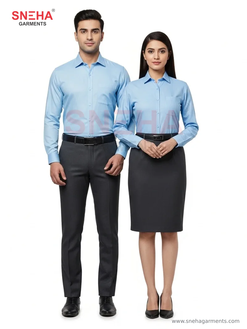 Sky Blue Office Shirt Uniform