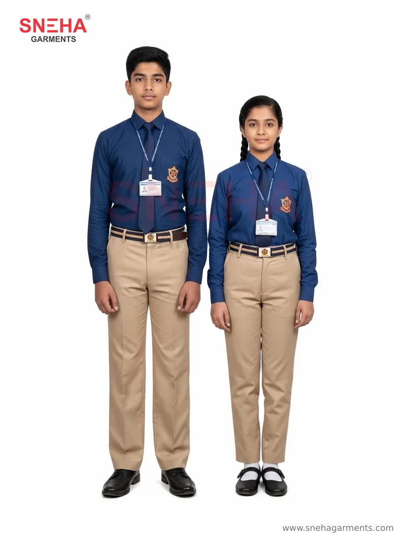 Navy Full Sleeve Shirt & Khaki Trouser