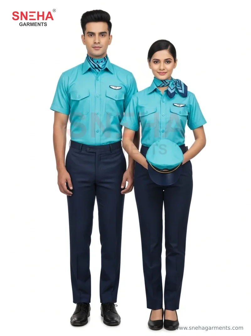 Airport Ground Staff Aqua Uniform