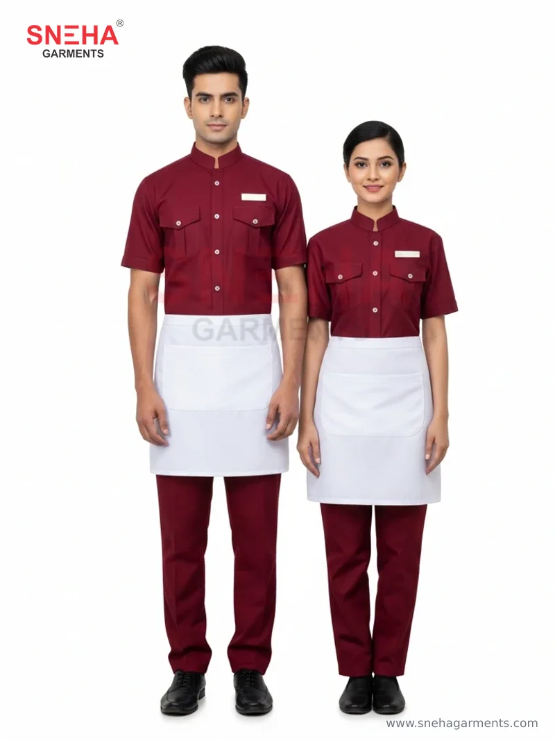 Hotel Housekeeping Maroon Uniform