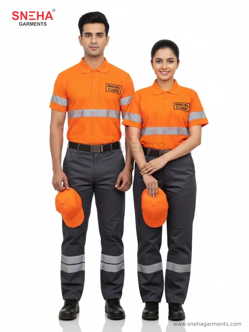 Municipal Sweeper Hi-Vis Orange Uniform