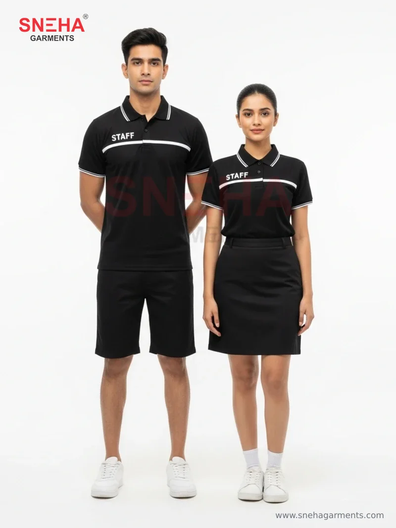 Gym Black Staff Polo Set