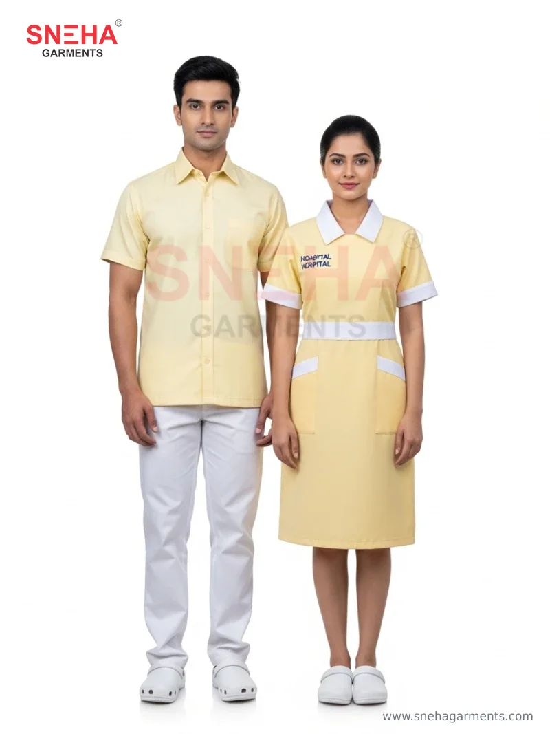 Hospital Pale Yellow Housekeeping Dress