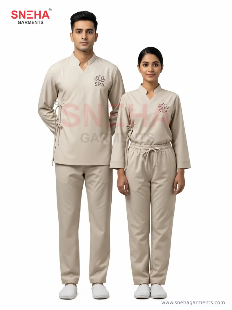 Spa Ivory Wrap-Front Tunic