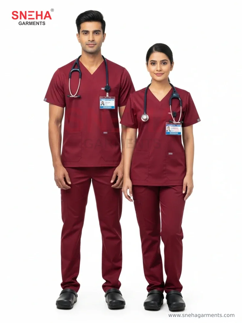 Burgundy Emergency Room Scrub Set