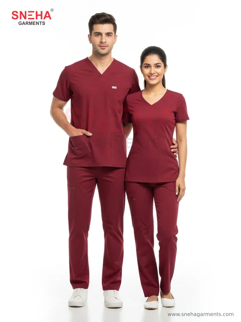Maroon Scrubs Uniform