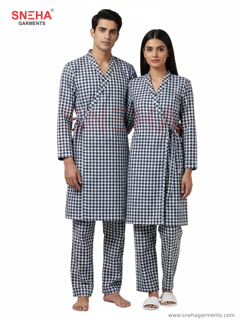 Patient Gown – Blue Check
