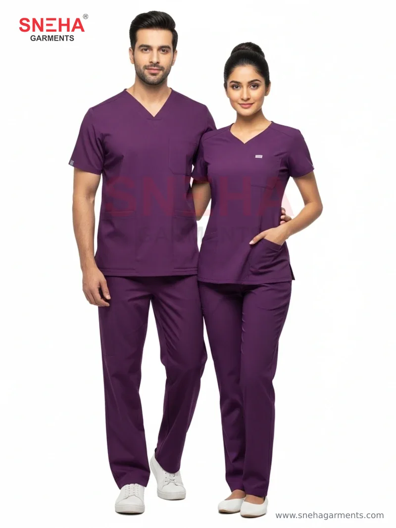 Deep Purple ICU Nursing Scrubs