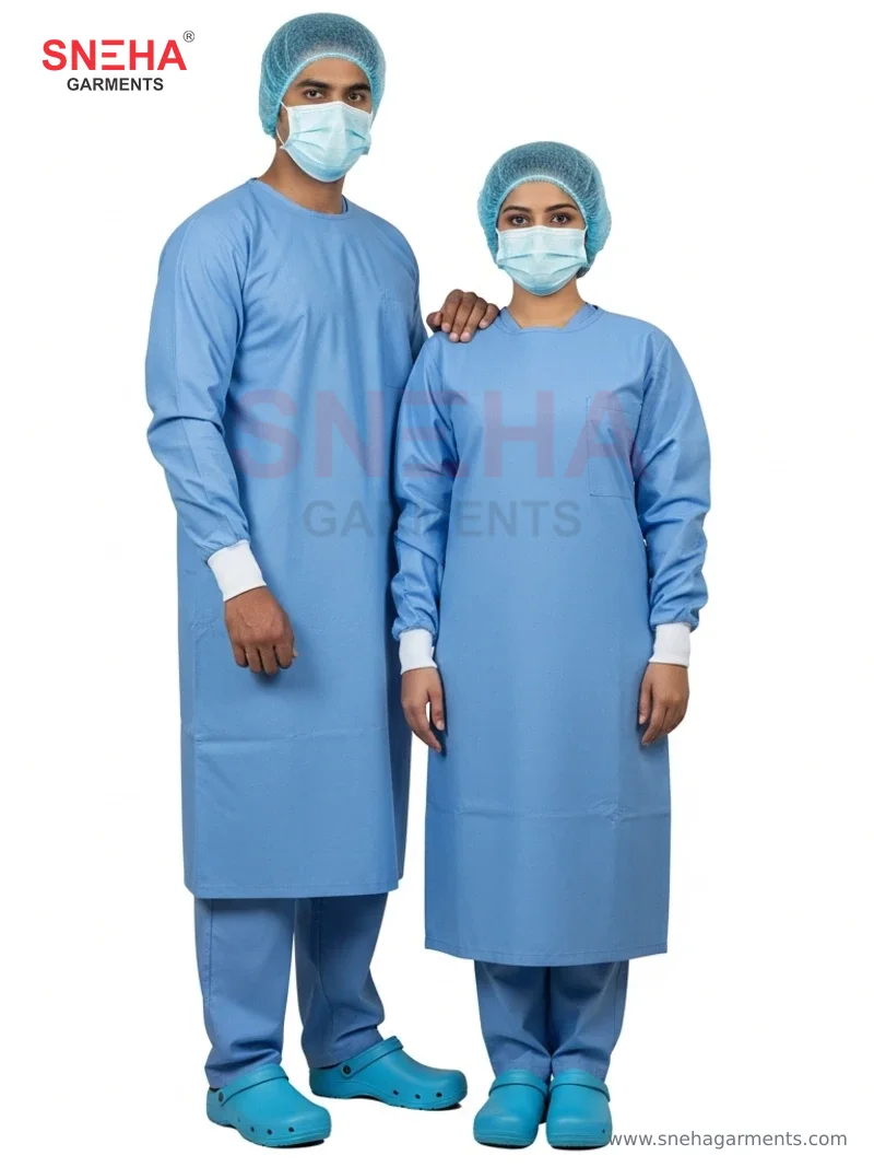 Full Sky Blue Surgical OT Gown
