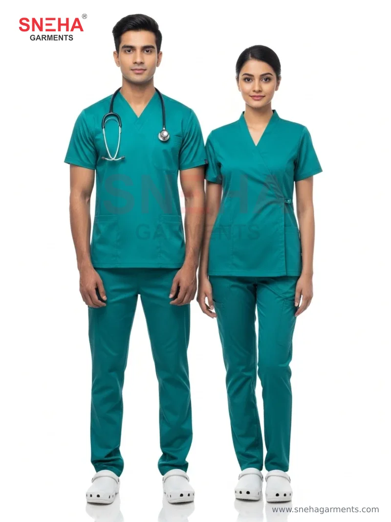 Teal V-Neck Scrub Set