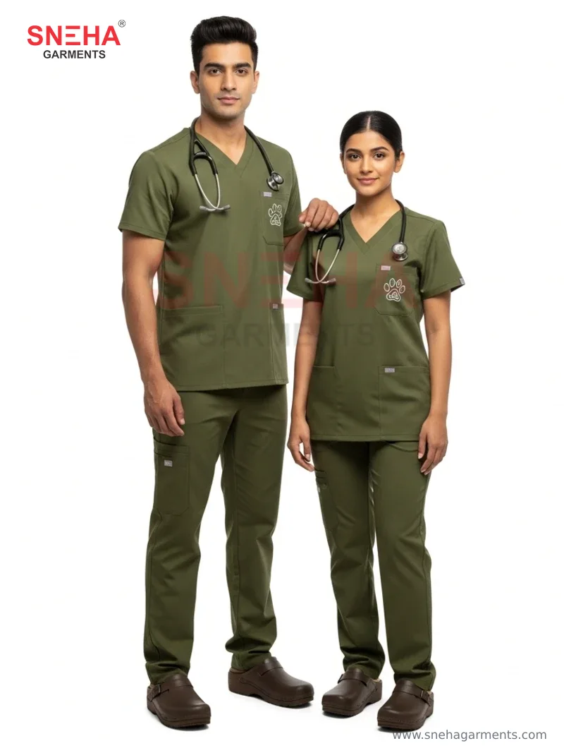 Olive Veterinary Scrub Set