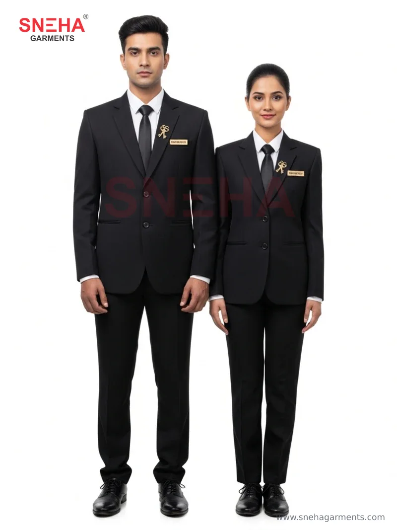 Hotel Concierge Sharp Black Suit