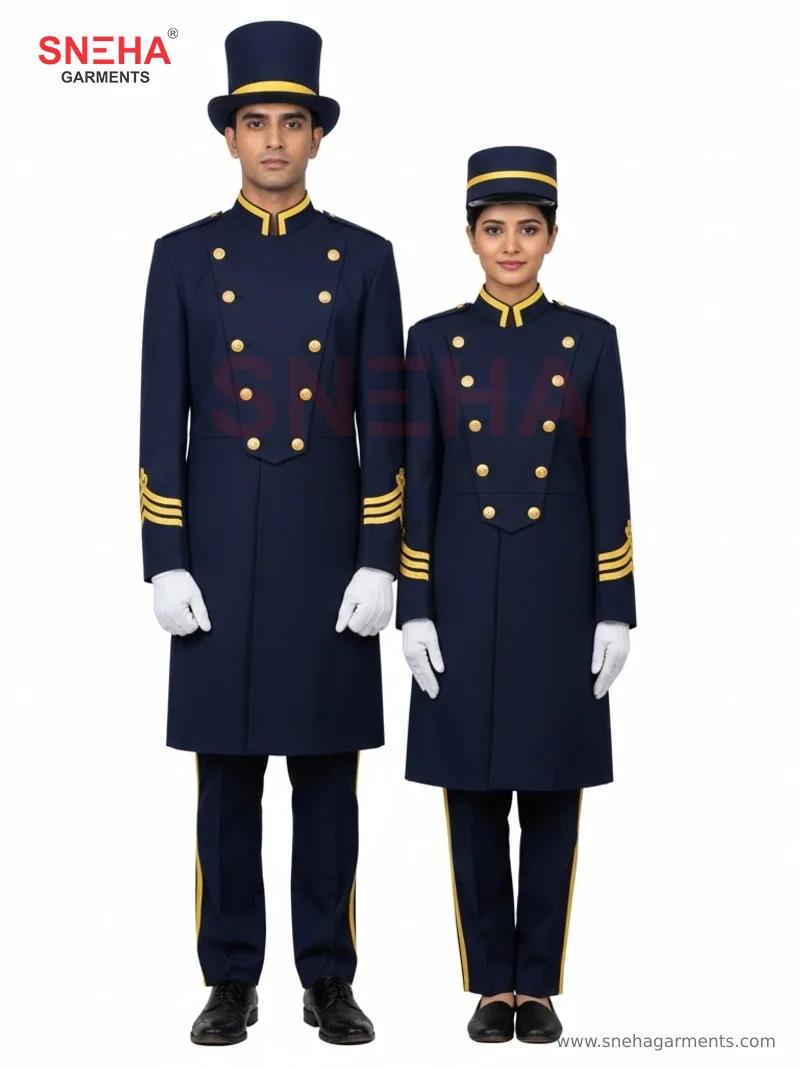 Grand Hotel Doorman Navy Coat