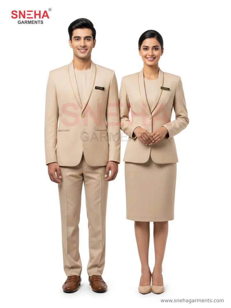 Hotel Lobby Hostess Cream Blazer Set