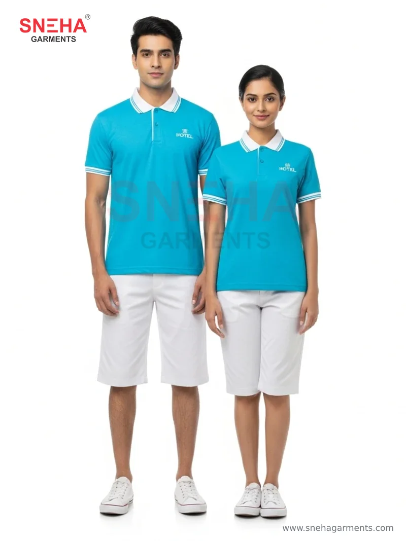 Hotel Pool Attendant Aqua Polo Set