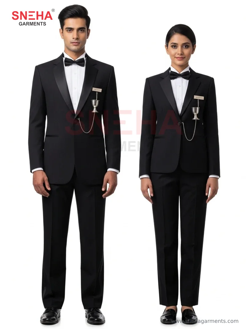 Hotel Sommelier Black Tuxedo Uniform