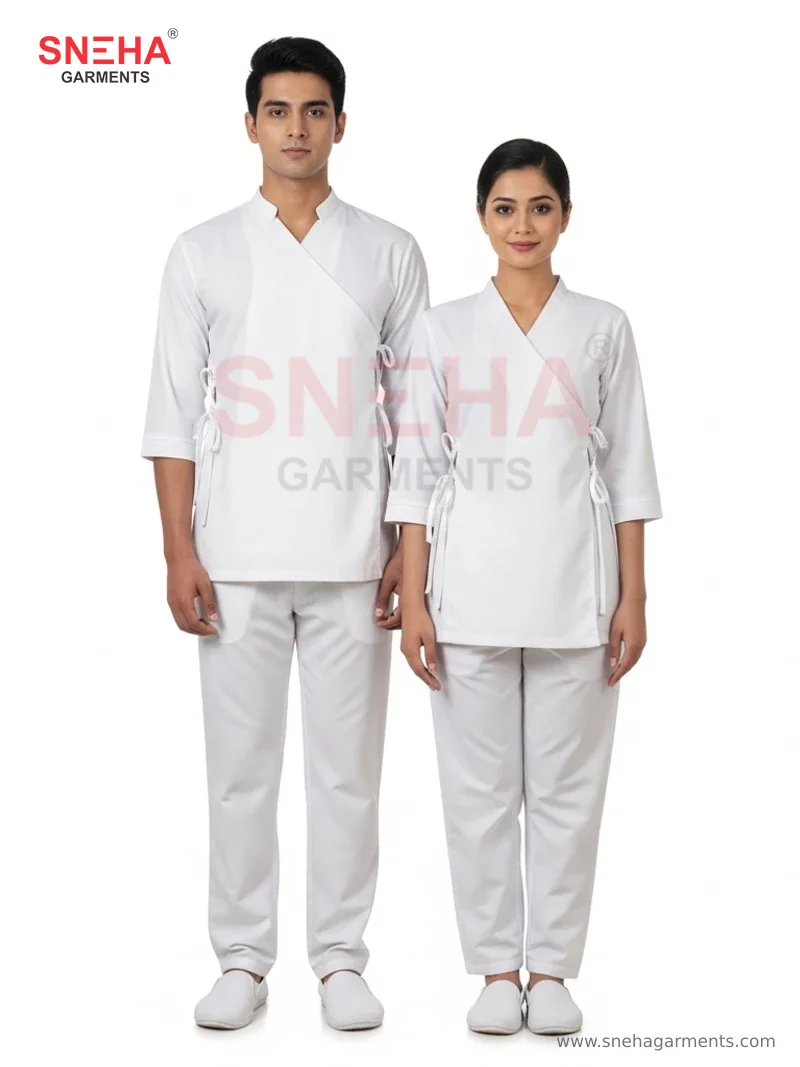 Hotel Spa Therapist White Wrap Uniform