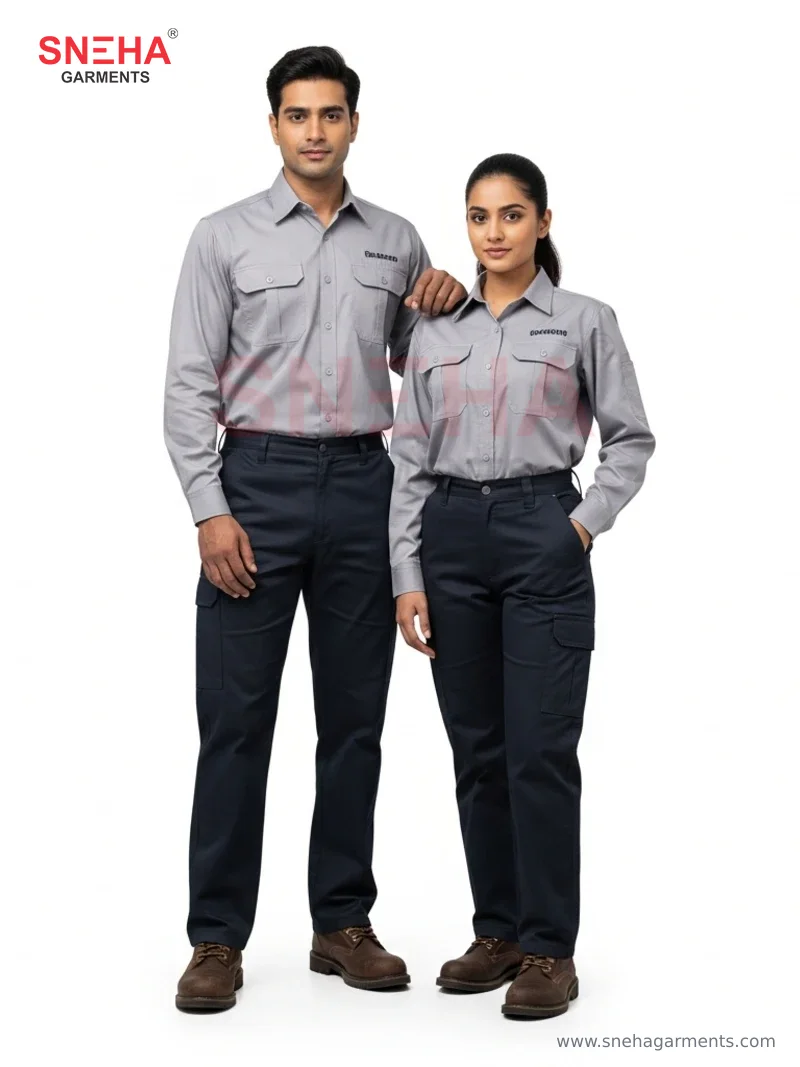 Grey Industrial Shirt & Cargo Trousers
