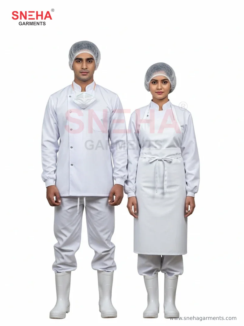 Food Processing White Tunic Set