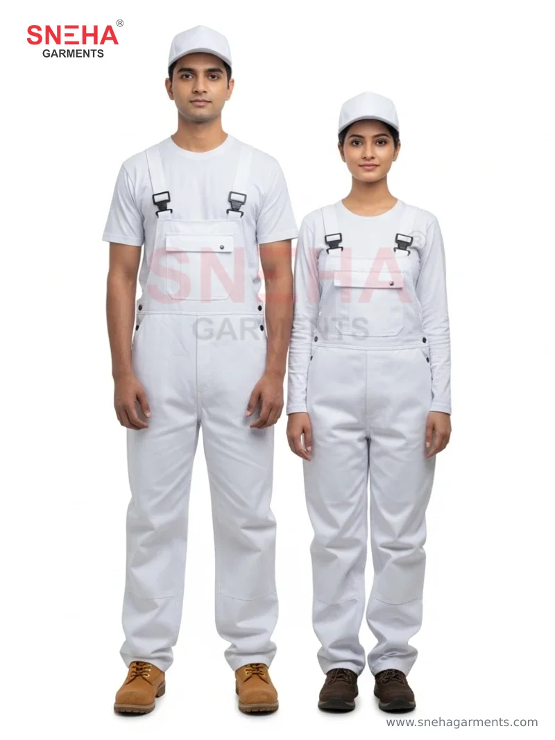 Industrial Painter White Bib Overall