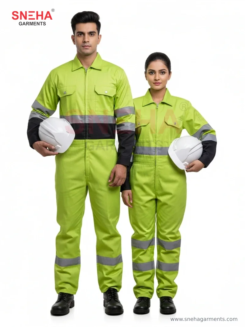 Steel Plant Hi-Vis Lime Coverall