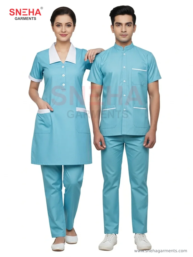 Nurse Kurti & Ward Boy Set – Sky Blue