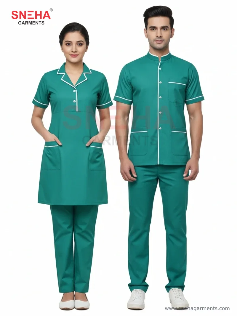 Nurse Kurti & Ward Boy Set – Teal Green