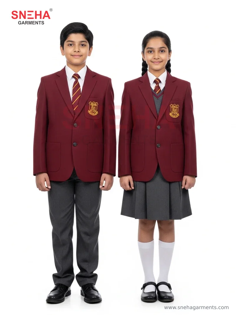 Maroon School Blazer with Crest