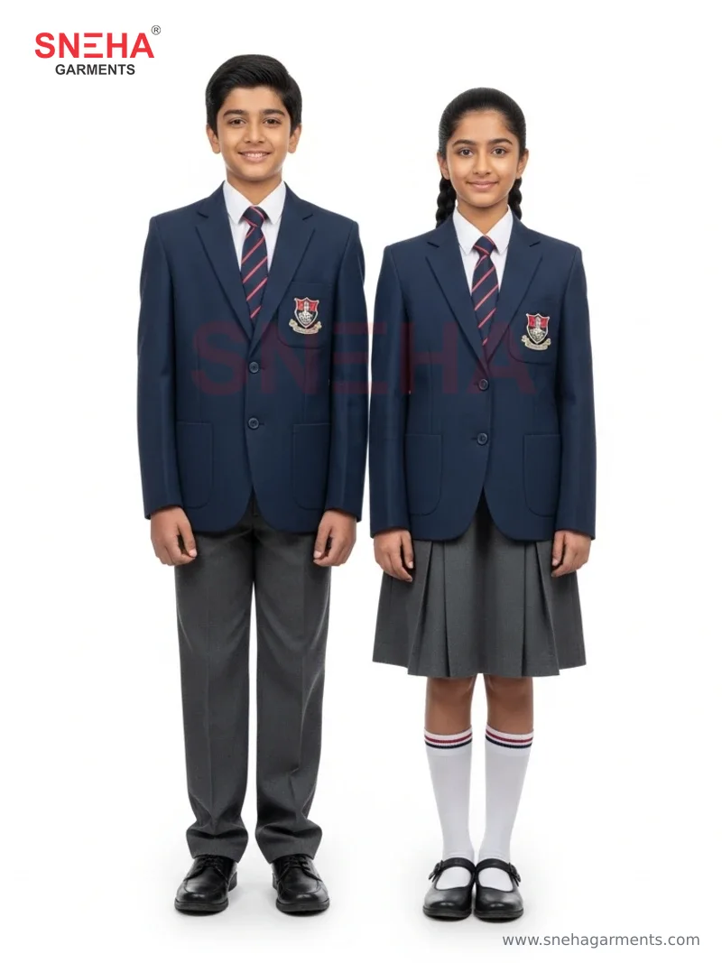 Navy School Blazer with Crest