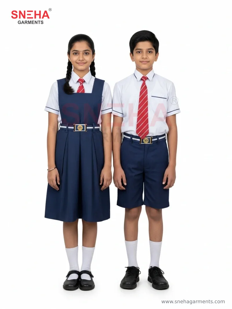 Navy Blue Pinafore School Dress