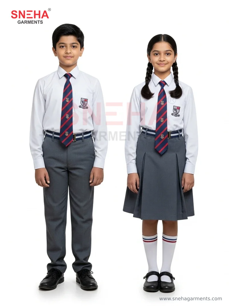 School Striped Tie & White Shirt