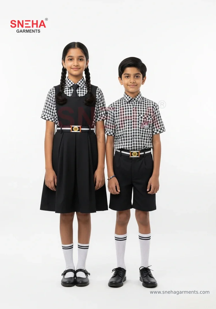 Black Pinafore & Check Uniform