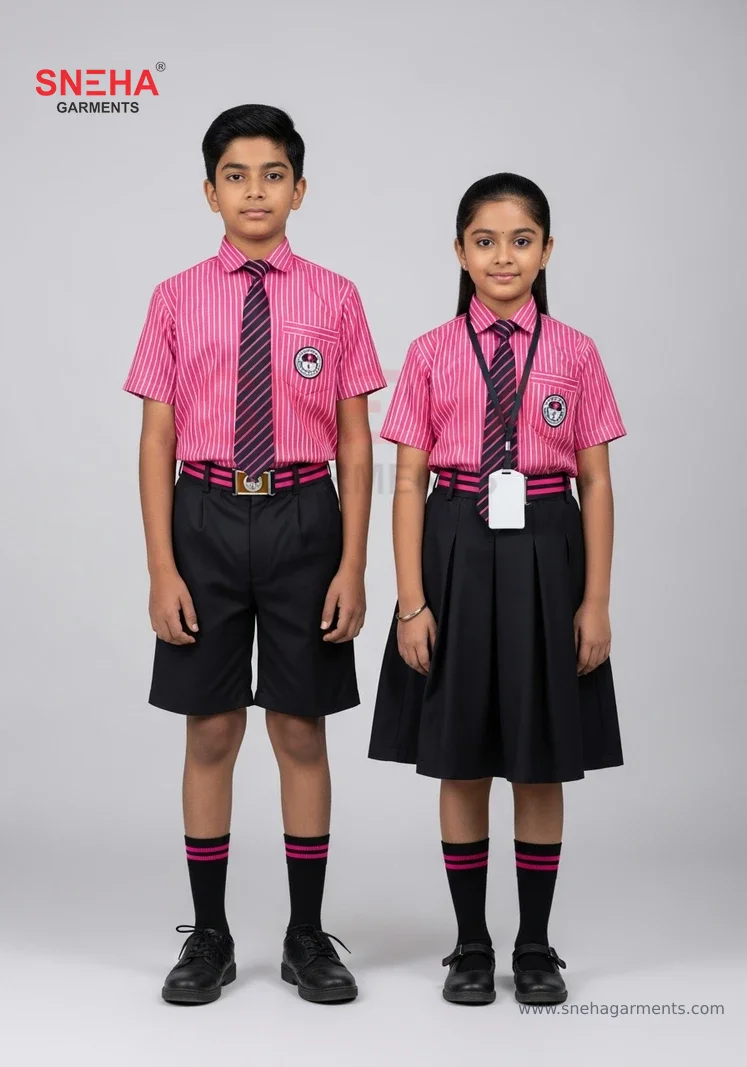 Black & Pink Stripe Uniform