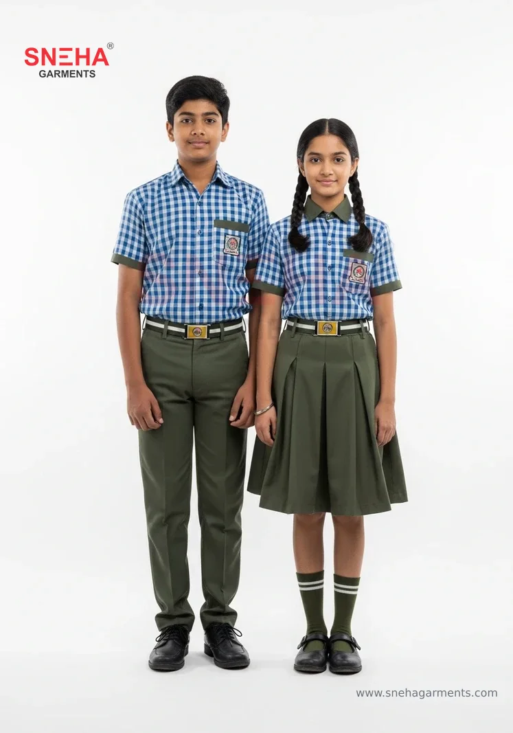 Blue Check & Olive Uniform