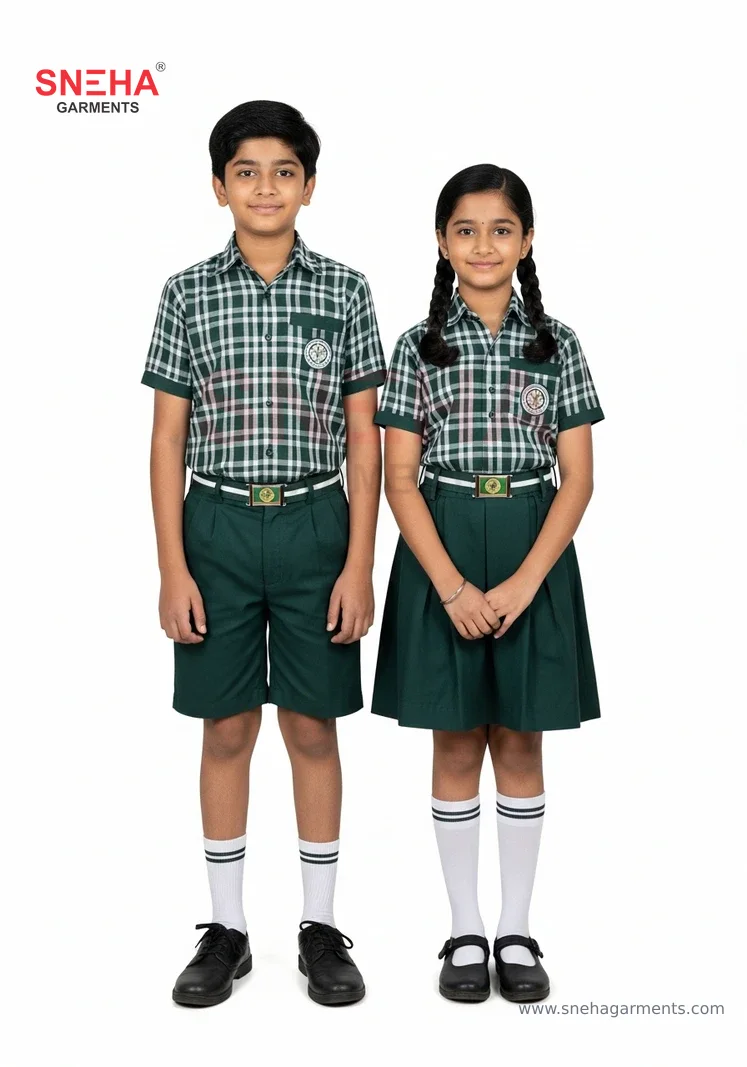 Dark Green Check Uniform