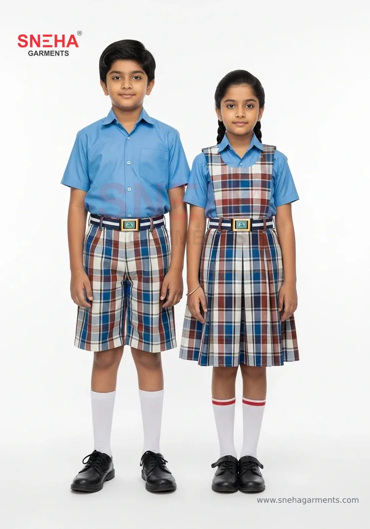 Sky Blue & Tartan Plaid Uniform