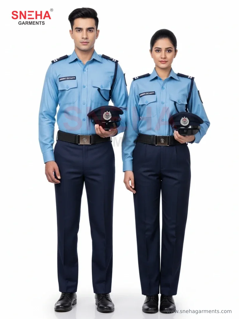 Airport Security Sky Blue Uniform