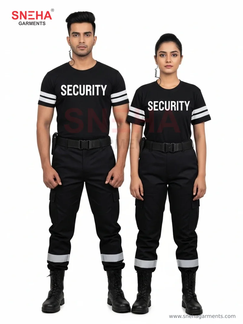 Bouncer Reflective Black T-Shirt Uniform