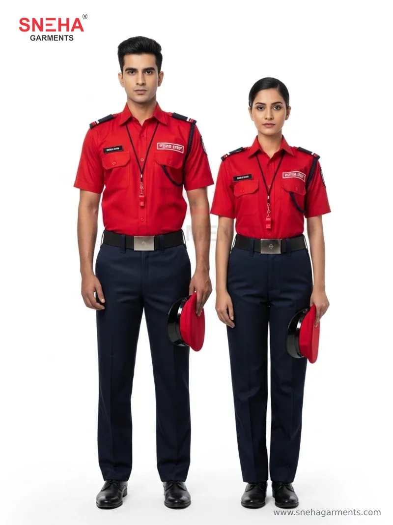 Petrol Pump Security Red Uniform