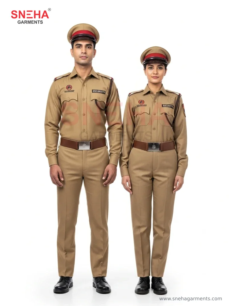 Petrol Pump Khaki Security Uniform