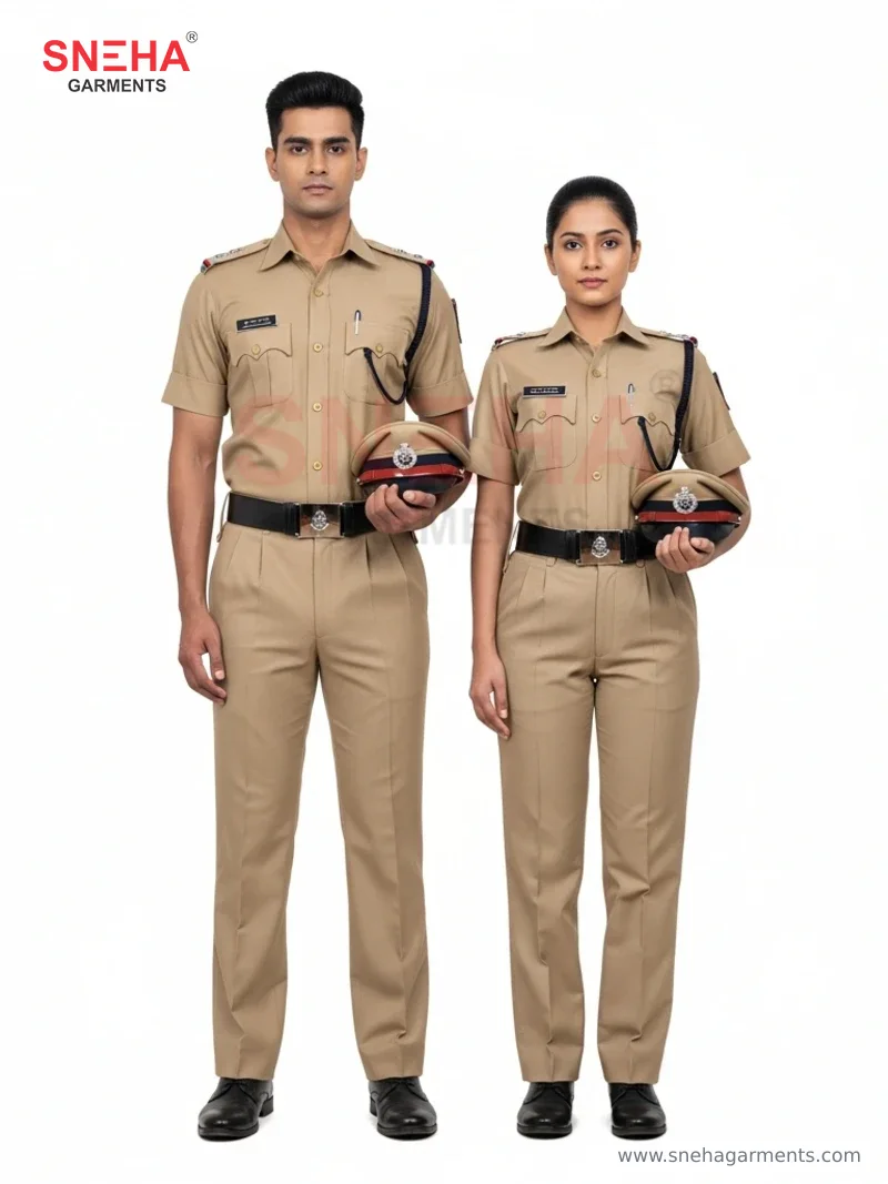Police-Style Khaki Security Uniform