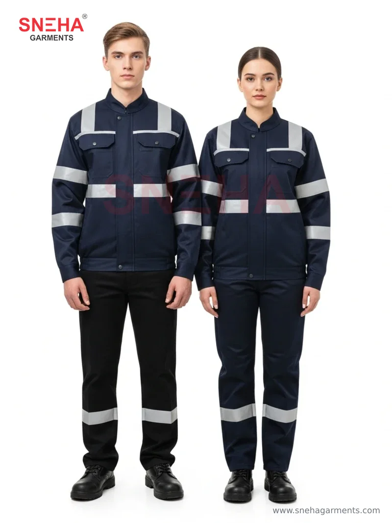 Navy Blue Reflective Safety Jacket