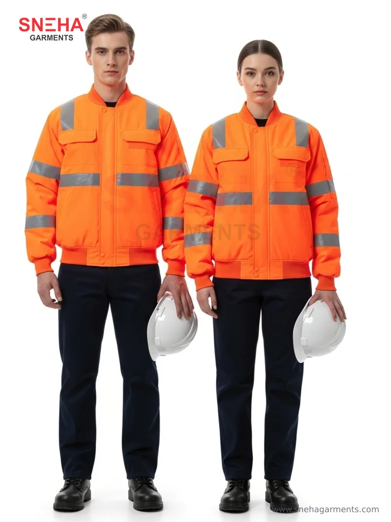 Construction Hi-Vis Orange Bomber