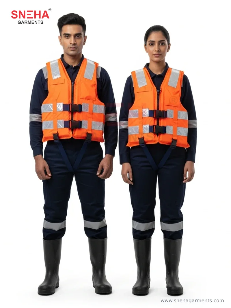 Marine Hi-Vis Orange Life Vest
