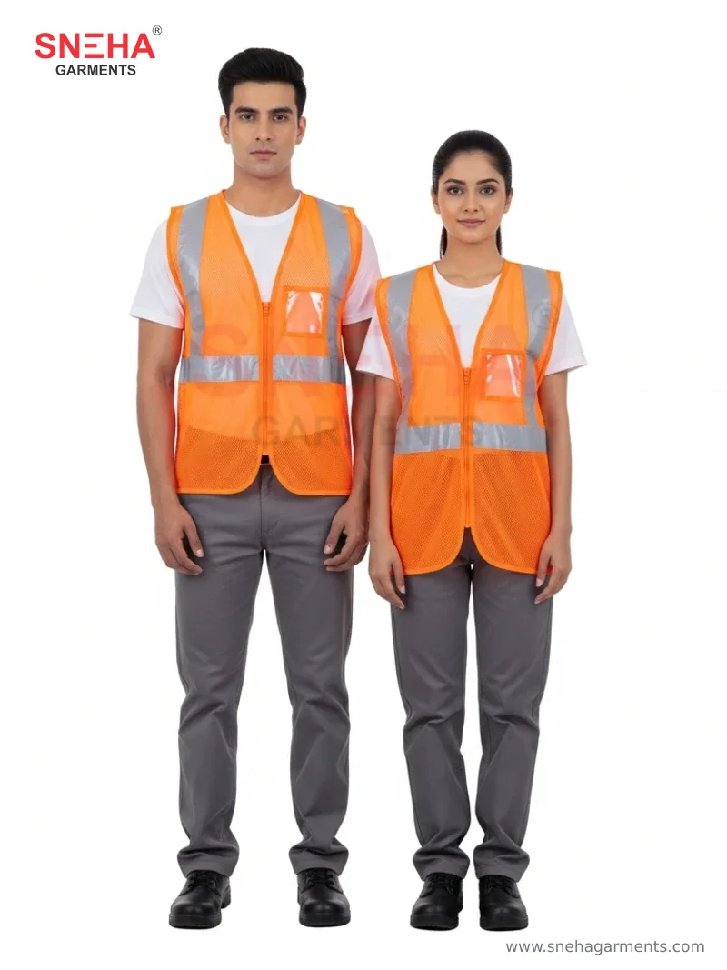 Hi-Vis Orange Mesh Safety Vest