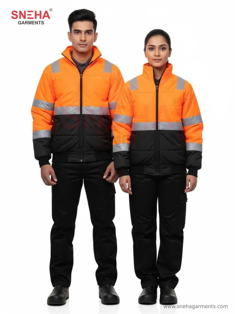 Hi-Vis Orange Winter Padded Jacket