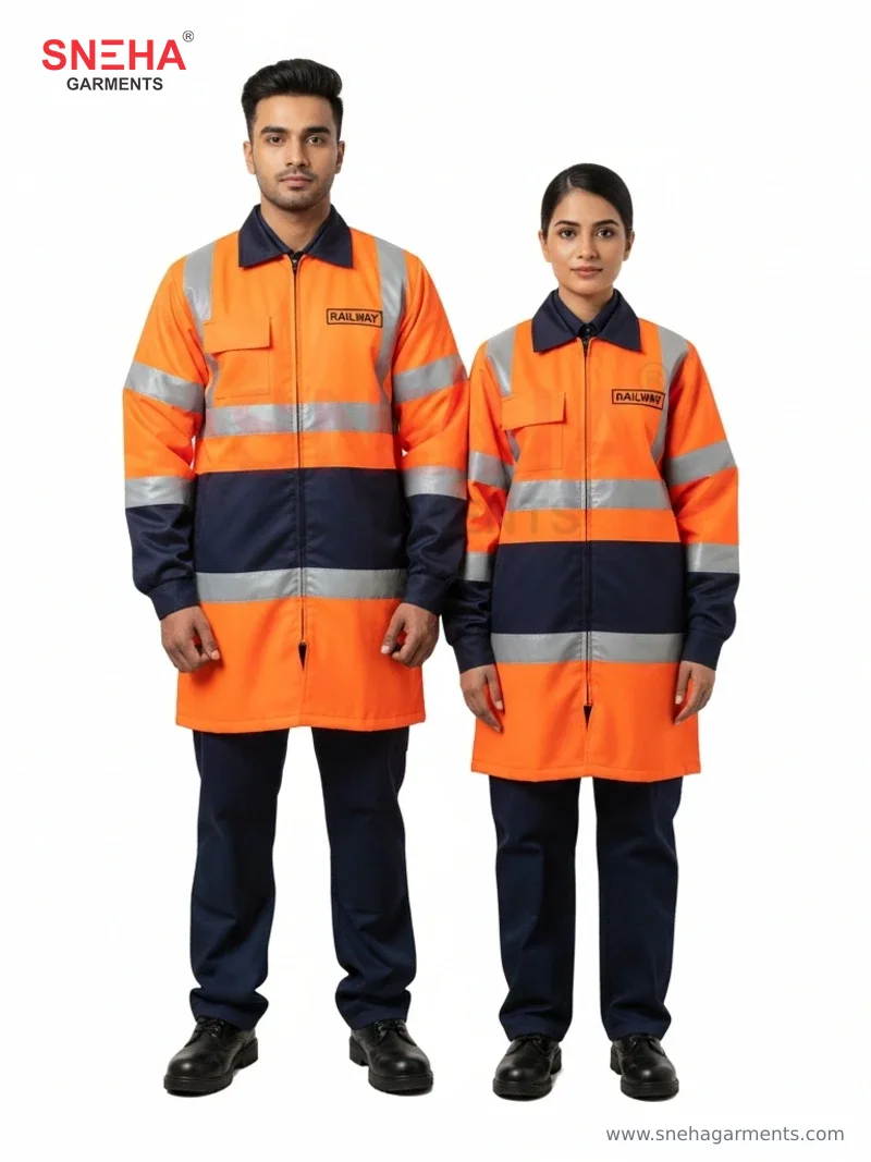 Railway Hi-Vis Orange Long Jacket